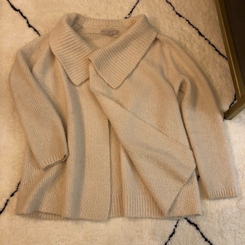 Loft cream chunky open cardigan